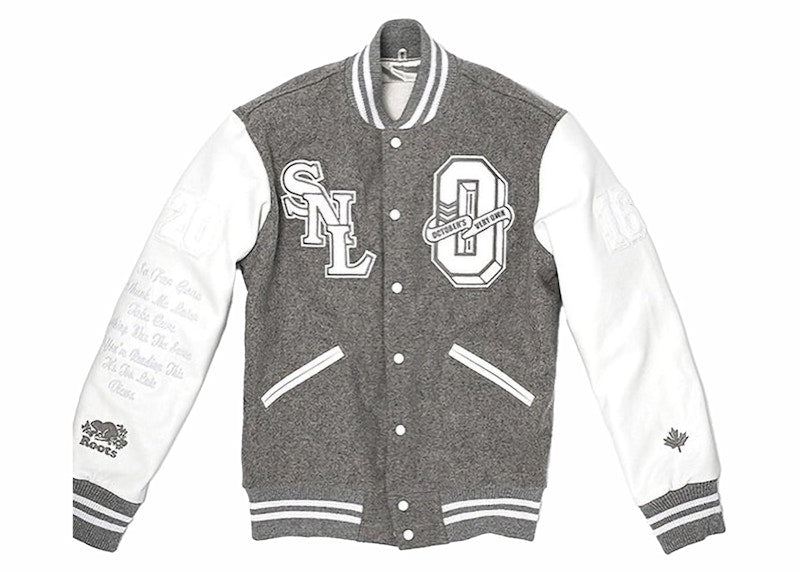 OVO x Roots Saturday Night Live Views Varsity Jacket Grey