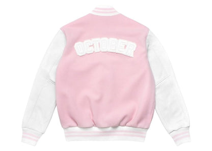 OVO x Roots Valentines Day Sweeterman Varsity Jacket Pink