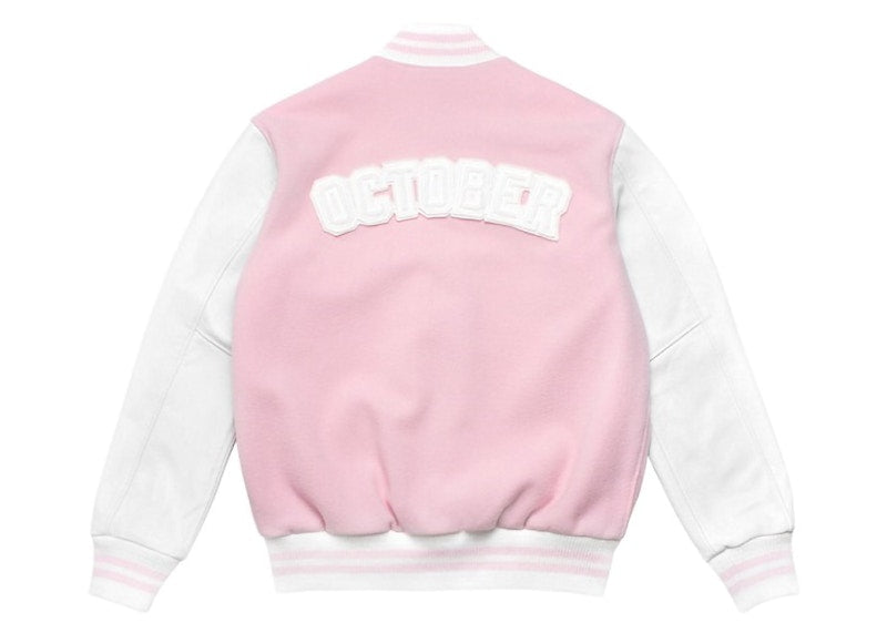 OVO x Roots Valentines Day Sweeterman Varsity Jacket Pink