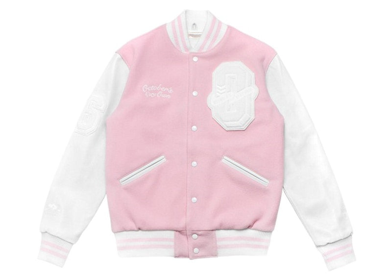 OVO x Roots Valentines Day Sweeterman Varsity Jacket Pink