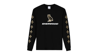 OVO x Sherwood Hockey Pom Pom Longsleeve T-shirt Black/Gold