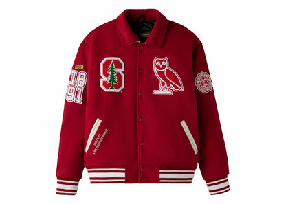 OVO x Stanford Univesity Campus Varsity Jacket Stanford Red