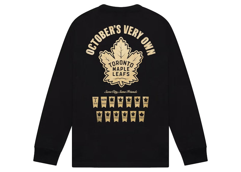 OVO x Toronto Maple Leafs Banner Longsleeve T-Shirt Black
