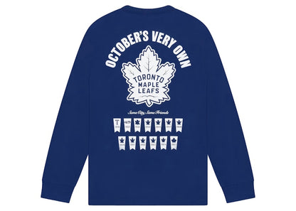 OVO x Toronto Maple Leafs Banner Longsleeve T-Shirt Blue