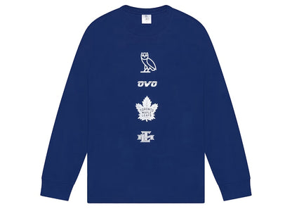 OVO x Toronto Maple Leafs Banner Longsleeve T-Shirt Blue