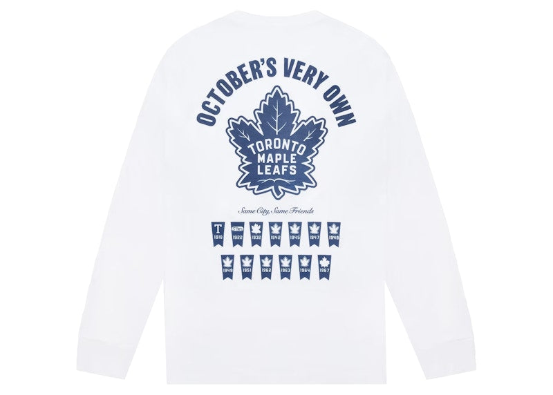 OVO x Toronto Maple Leafs Banner Longsleeve T-Shirt White