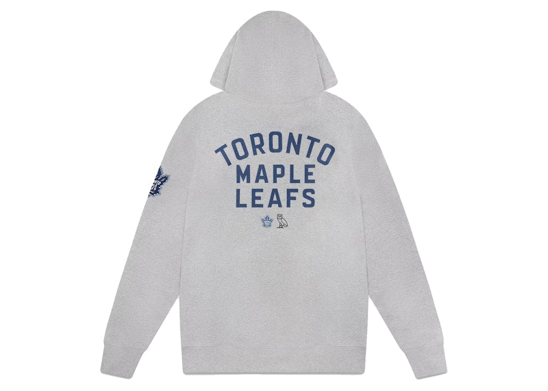 OVO x Toronto Maple Leafs Chenille Owl Hoodie Heather Grey