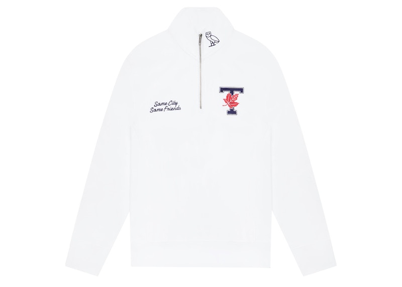 OVO x University of Toronto Quarter Zip Sweatshirt White
