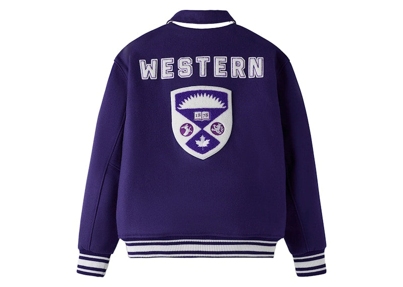 OVO x Western University Mustangs Campus Varsity Jacket Western Purple