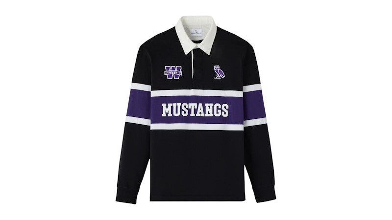 OVO x Western University Mustangs Rugby Polo Black