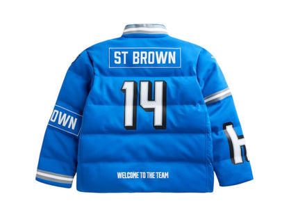 Off Season x NFL Amon-Ra St. Brown Detroit Lions Player Puffer Jacket Blue