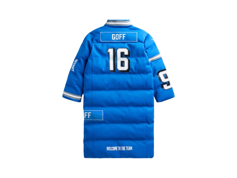 Off Season x NFL Jared Goff Detroit Lions Player Puffer Long Coat Blue