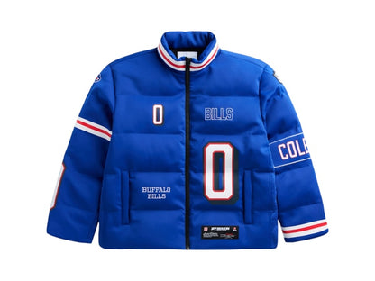 Off Season x NFL Keon Coleman Buffalo Bills Player Puffer Jacket Royal Blue