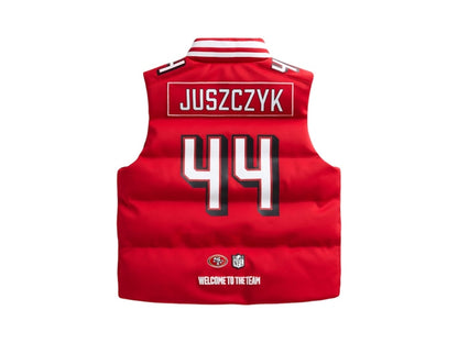 Off Season x NFL Kyle Juszczyk San Francisco 49Ers Player Puffer Vest Scarlet Red