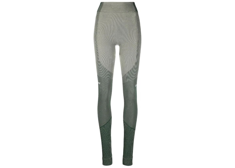 OFF-WHITE ATHL Shiny Seamless Leggings Green