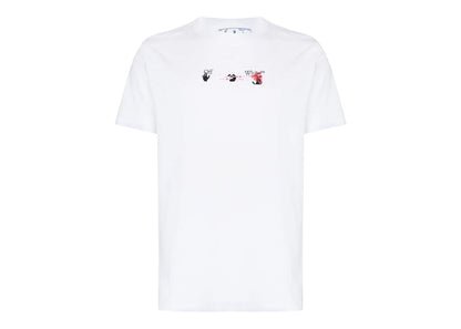 OFF-WHITE Acrylic Arrow Logo Print T-Shirt White/Black/Fuchshia