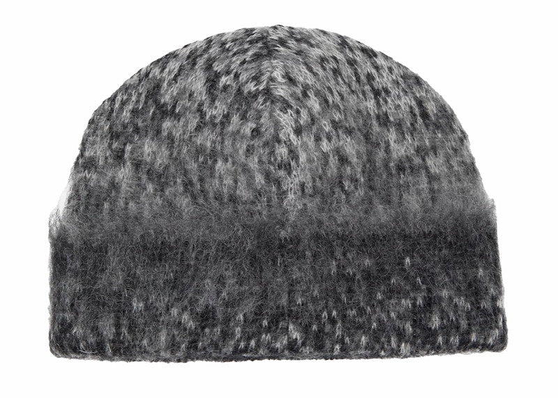 OFF-WHITE Arrow Fuzzy Mohair Knit Beanie Dark Grey