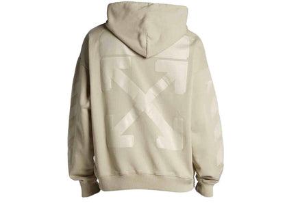OFF-WHITE Arrow Logo Cotton Hoodie Abbey Stone