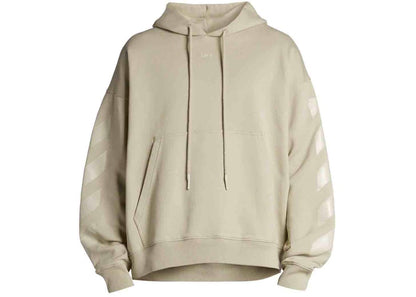 OFF-WHITE Arrow Logo Cotton Hoodie Abbey Stone