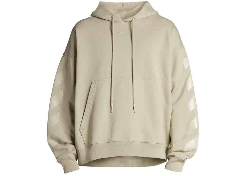 OFF-WHITE Arrow Logo Cotton Hoodie Abbey Stone