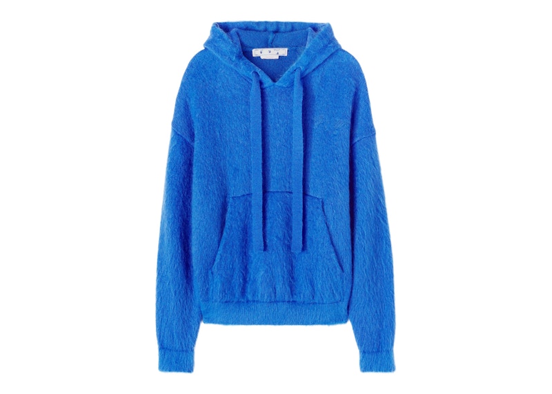 OFF-WHITE Arrow Mohair Skate Knit Hoodie Light Blue