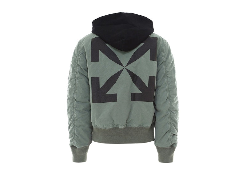 OFF-WHITE Arrow Vintage Bomber Jacket Hedge Green/Black
