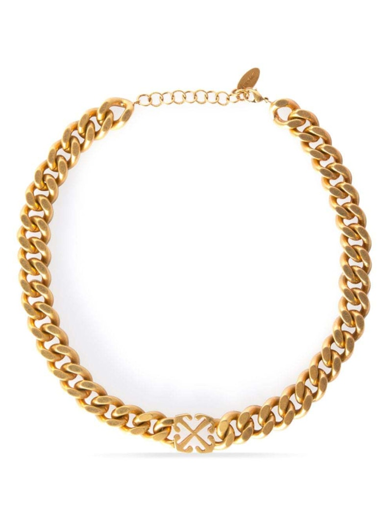 Off-White Arrows Chain-Link Necklace Gold-tone