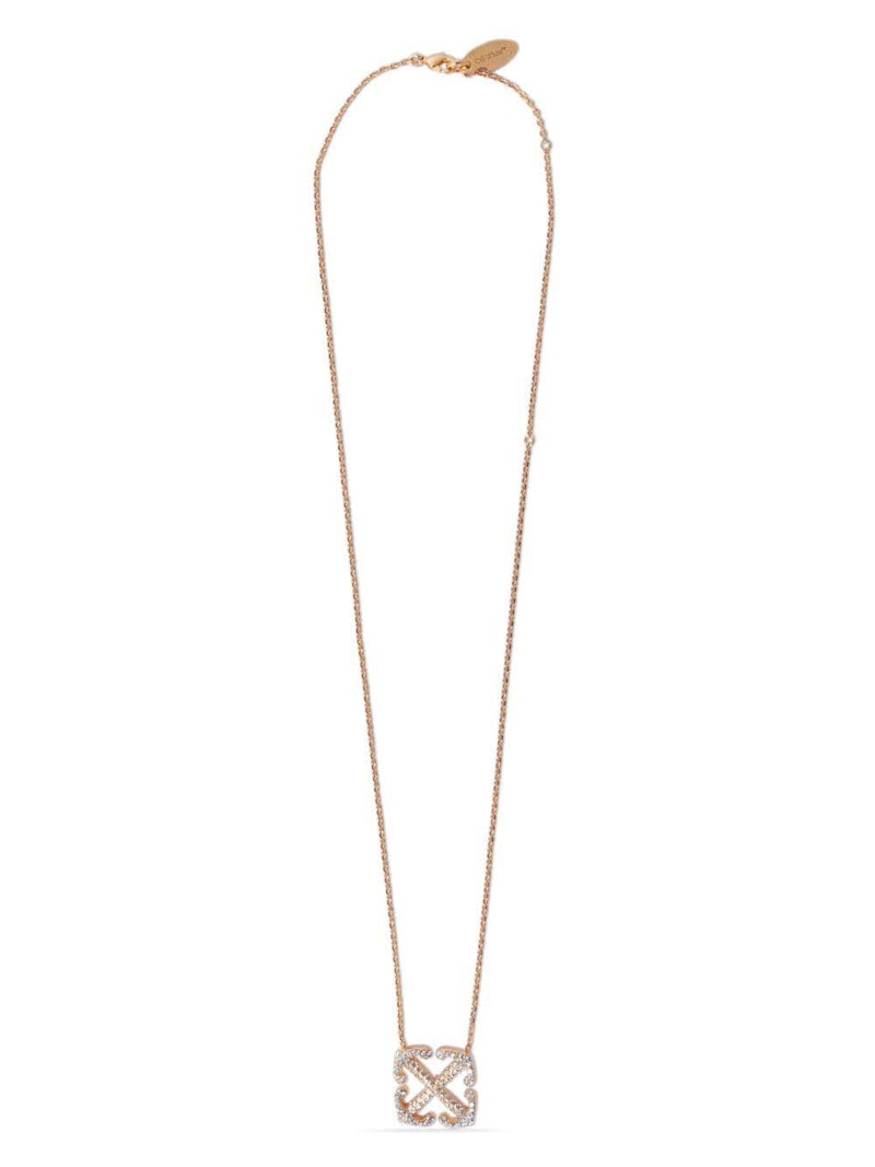 Off-White Arrows Crystal-Embellished Necklace Gold-tone