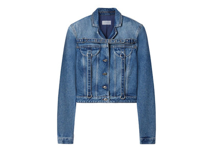 OFF-WHITE Belt-Detailed Denim Jacket Blue