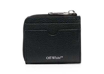 Off-White Binder Leather Card Holder Black