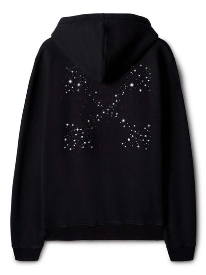 OFF-WHITE Bling Star Arrow-Motif Cotton Hoodie Black