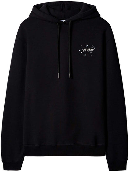 OFF-WHITE Bling Star Arrow-Motif Cotton Hoodie Black