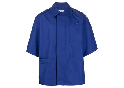OFF-WHITE Bookish Flower Cotton Utility Button Down Shirt Blue/Black
