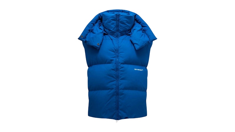 OFF-WHITE Bouce Hooded Gilet Peacock Blue Jacket Blue