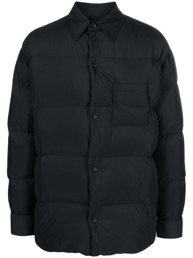 OFF-WHITE Button-Front Puffer Jacket Black