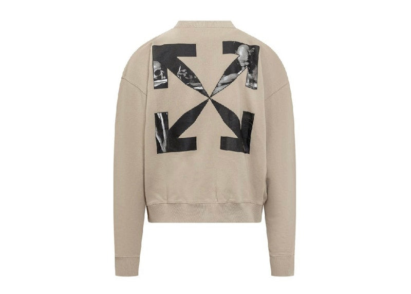 OFF-WHITE Caravag Arrow Over Crewneck Sweatshirt Sand Beige