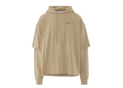 OFF-WHITE Caravaggio Arrow Double Hooded T-Shirt Dark Sand