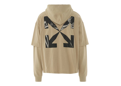 OFF-WHITE Caravaggio Arrow Double Hooded T-Shirt Dark Sand