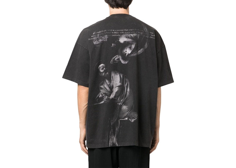 OFF-WHITE Caravaggio Painting-Print Cotton T-Shirt Black