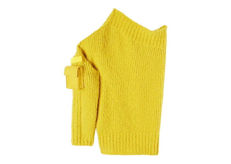OFF-WHITE Cargo Boucle One-Shoulder Yellow