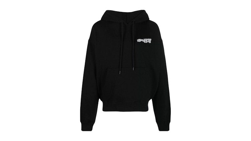 OFF-WHITE Carlos Arrow Logo Oversized Hoodie Black