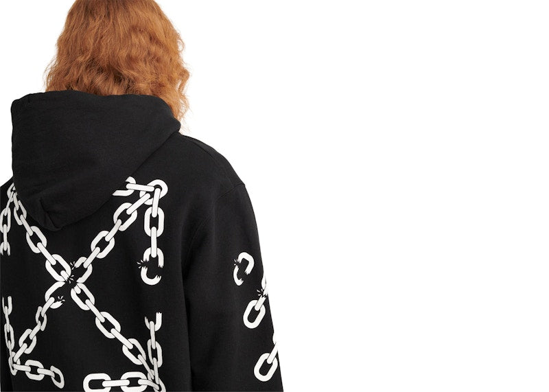 OFF-WHITE Chain Arrow Slim Hoodie Black/White