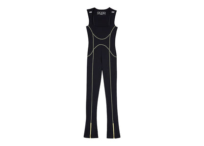 OFF-WHITE Contrast Stitch S/L Jumpsuit Black/White