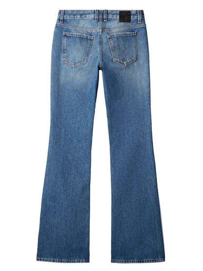 OFF-WHITE Cotton Flared Jeans Blue