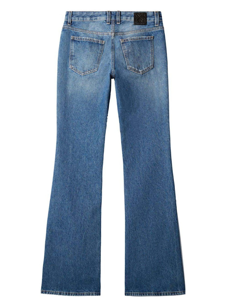 OFF-WHITE Cotton Flared Jeans Blue