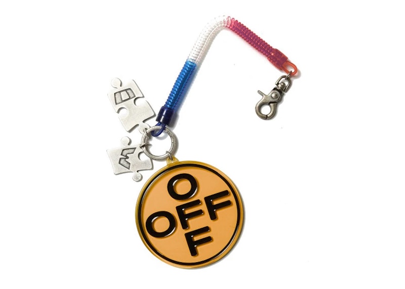 OFF-WHITE Cross Bungee Keyring Orange