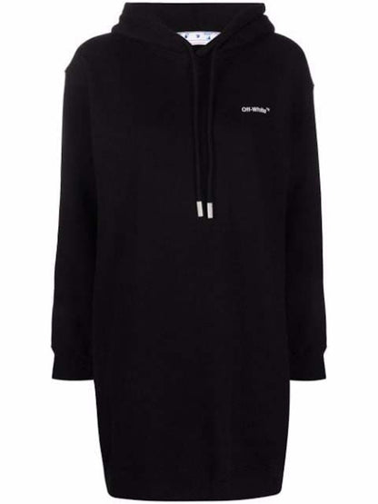 OFF-WHITE Diag Hoodie Sweatshirt Dress Black/White