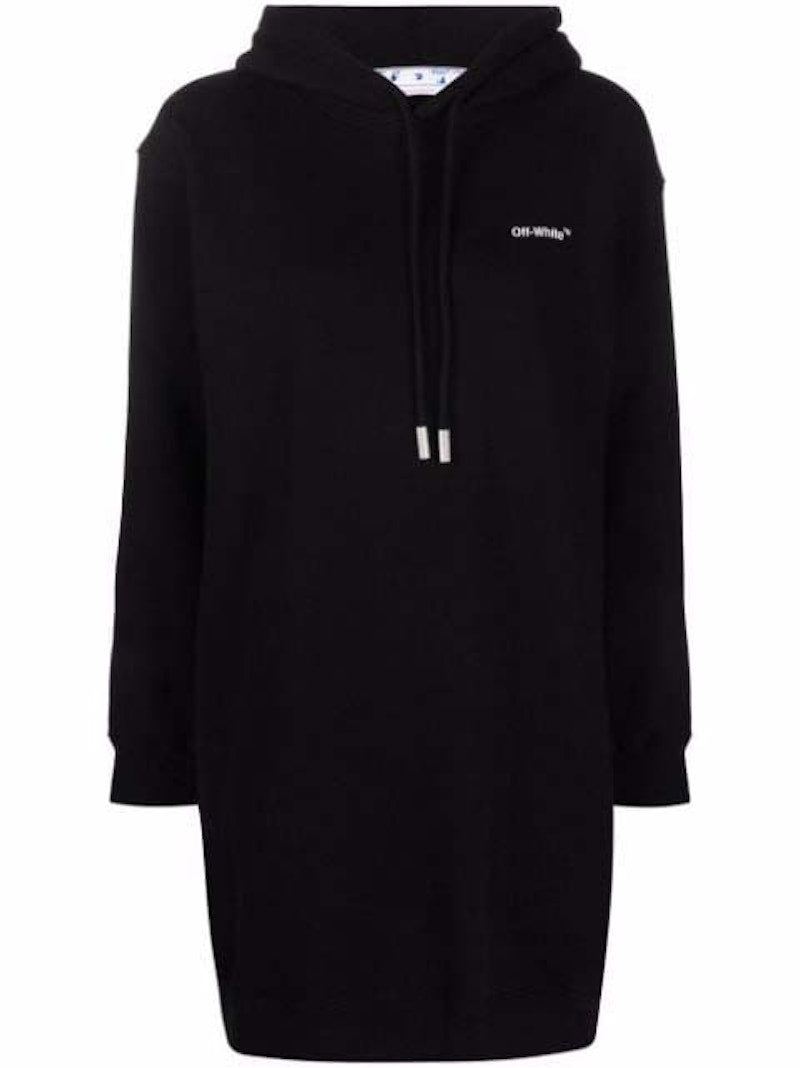 OFF-WHITE Diag Hoodie Sweatshirt Dress Black/White