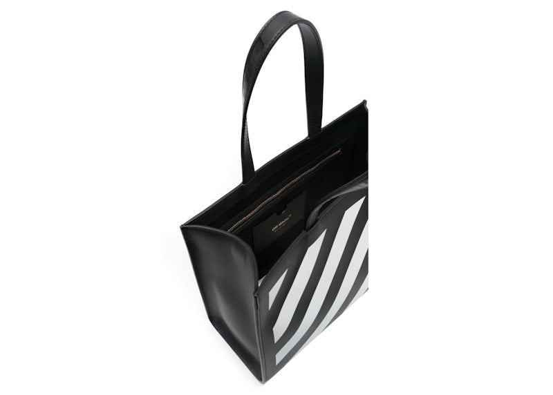 OFF-WHITE Diag Hybrid Shop 28 Lettering Tote Bag Black/White