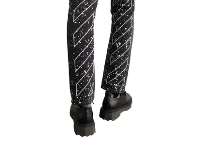 OFF-WHITE Diag Outl Paint Skinny Jeans Black/White